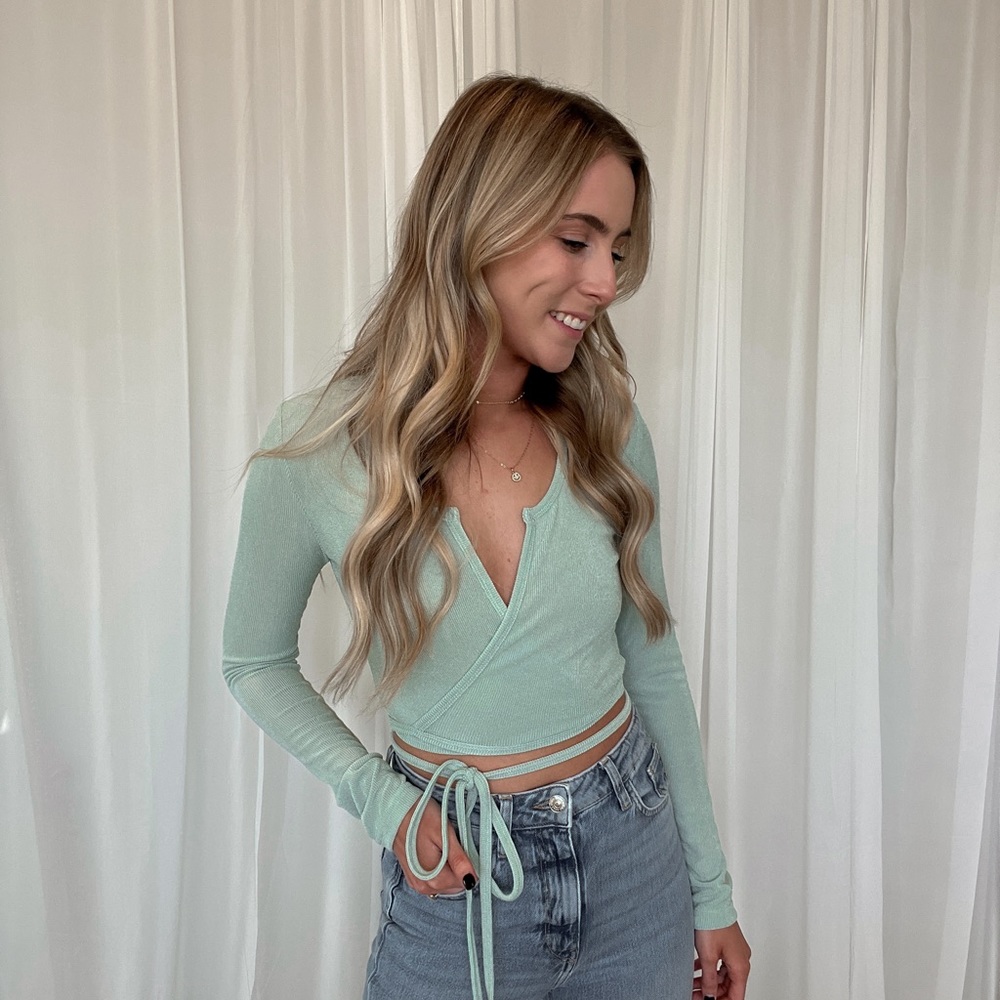 Sage Wrap Top